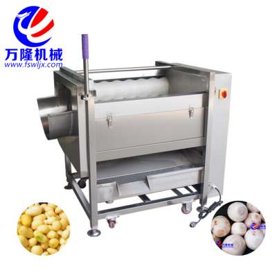 High efficient brush roller taro cassava washing and peeling machine